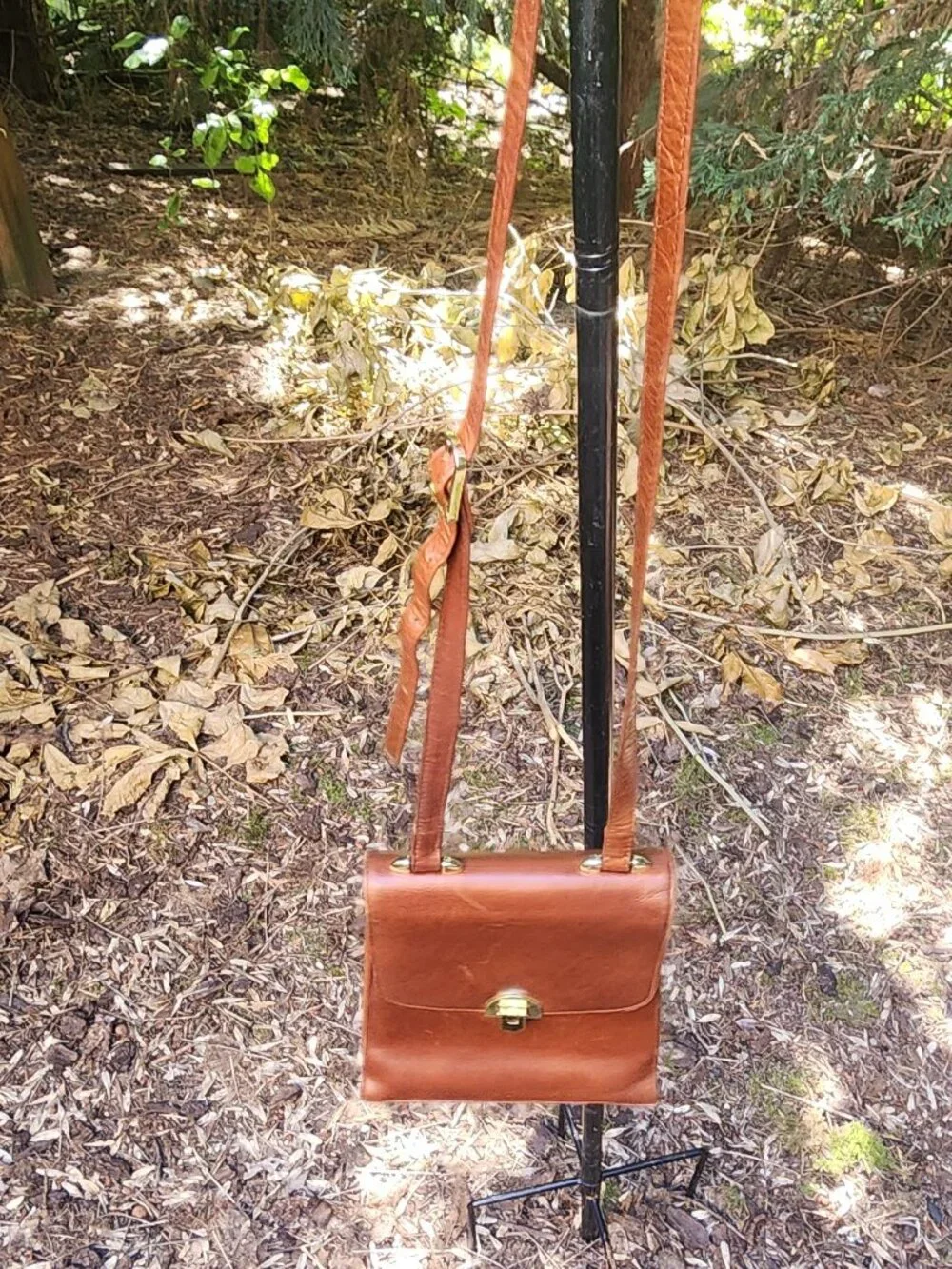 Picard Vintage Brown Leather crossbody purse
